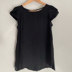 Halogen Women Black Blouse/Tops Short Sleeve Size XS